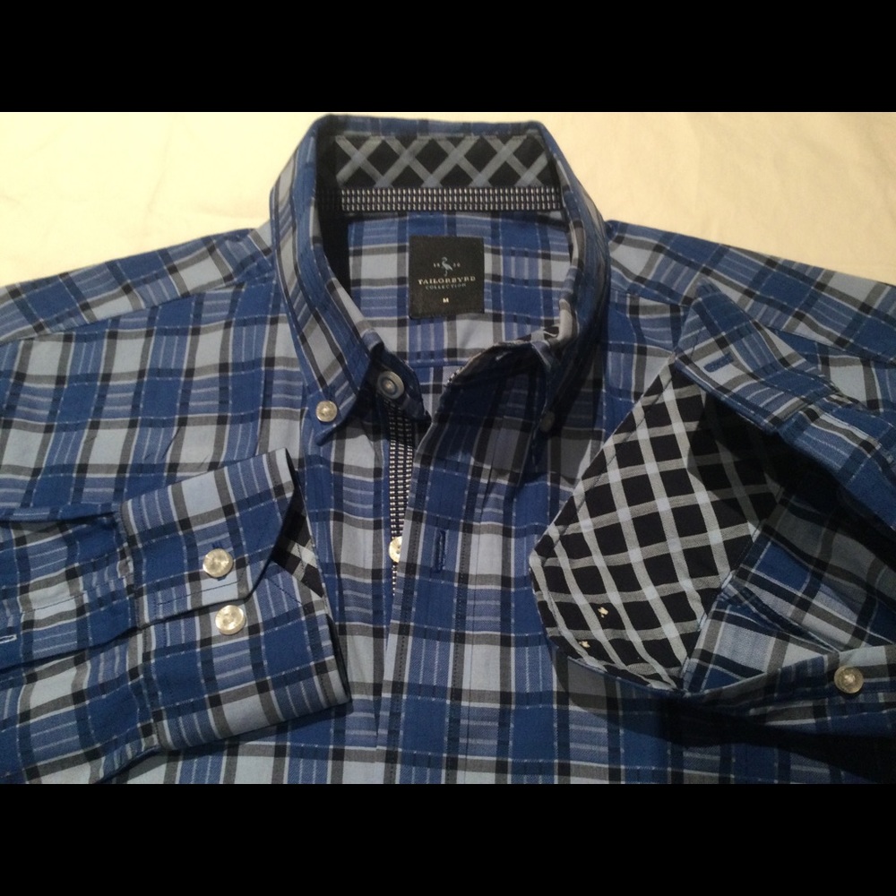 Slim fit Tailorbyrd 100% Cotton button down Shirt Men Medium